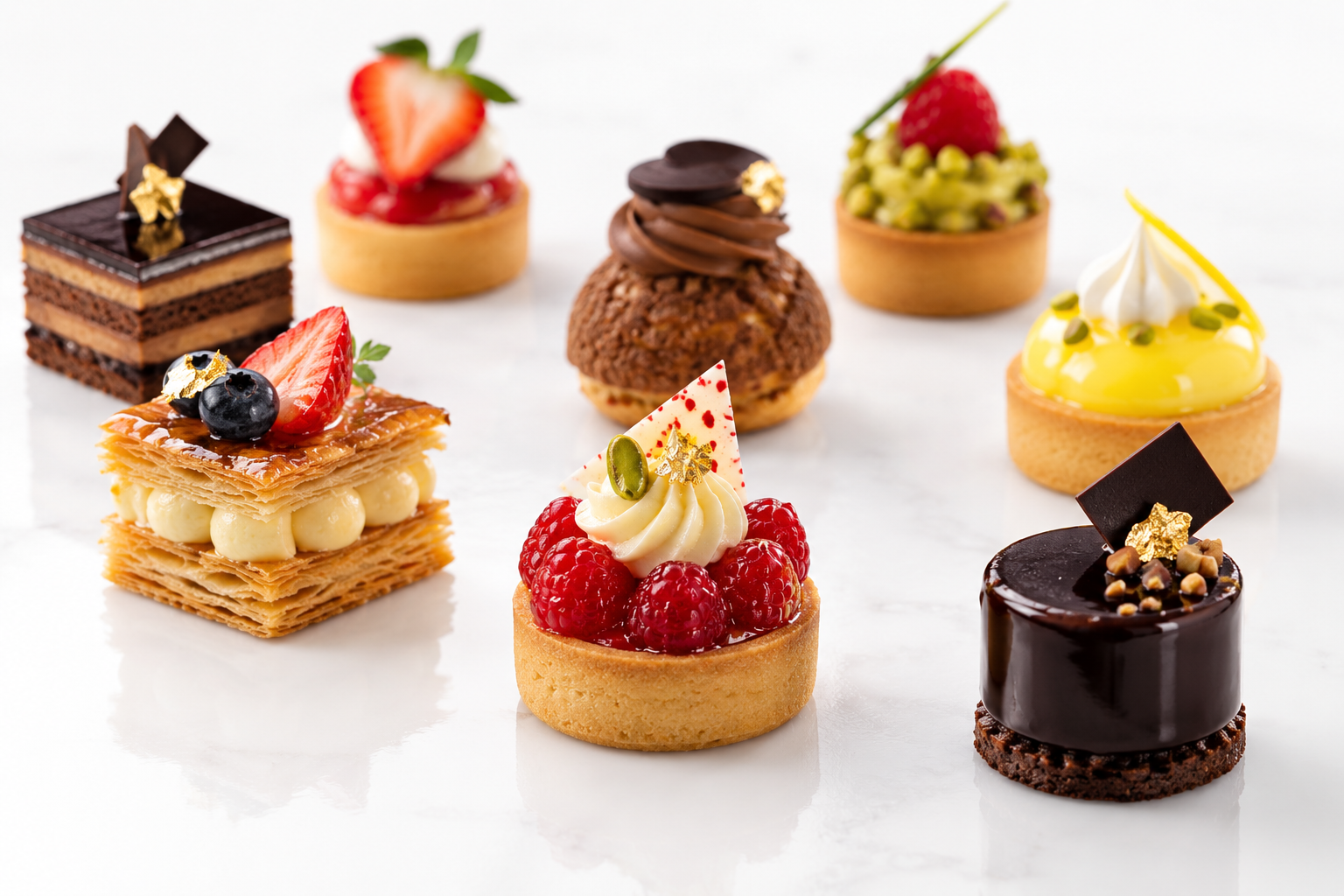 French pastry — assorted individual pastries